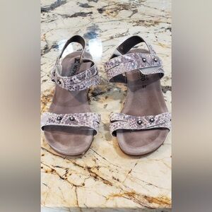 Mephisto multicolor snake print leather Sandals with Wide Straps